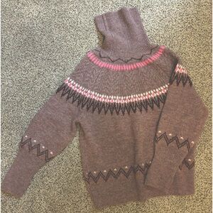 Women’s fair isle turtleneck sweater.  Size medium.